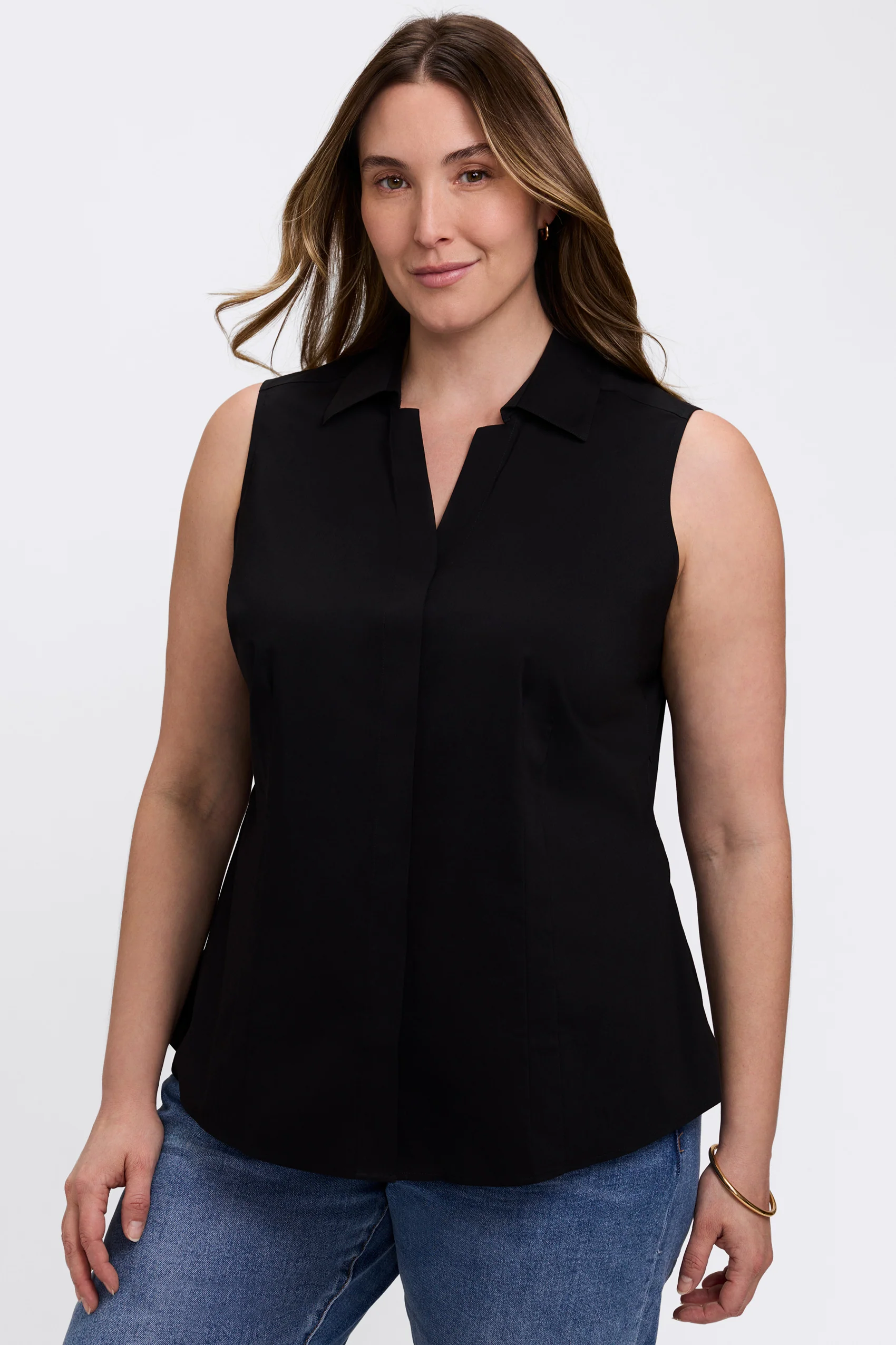 Taylor Plus No Iron Stretch Sleeveless Shirt - Image 3