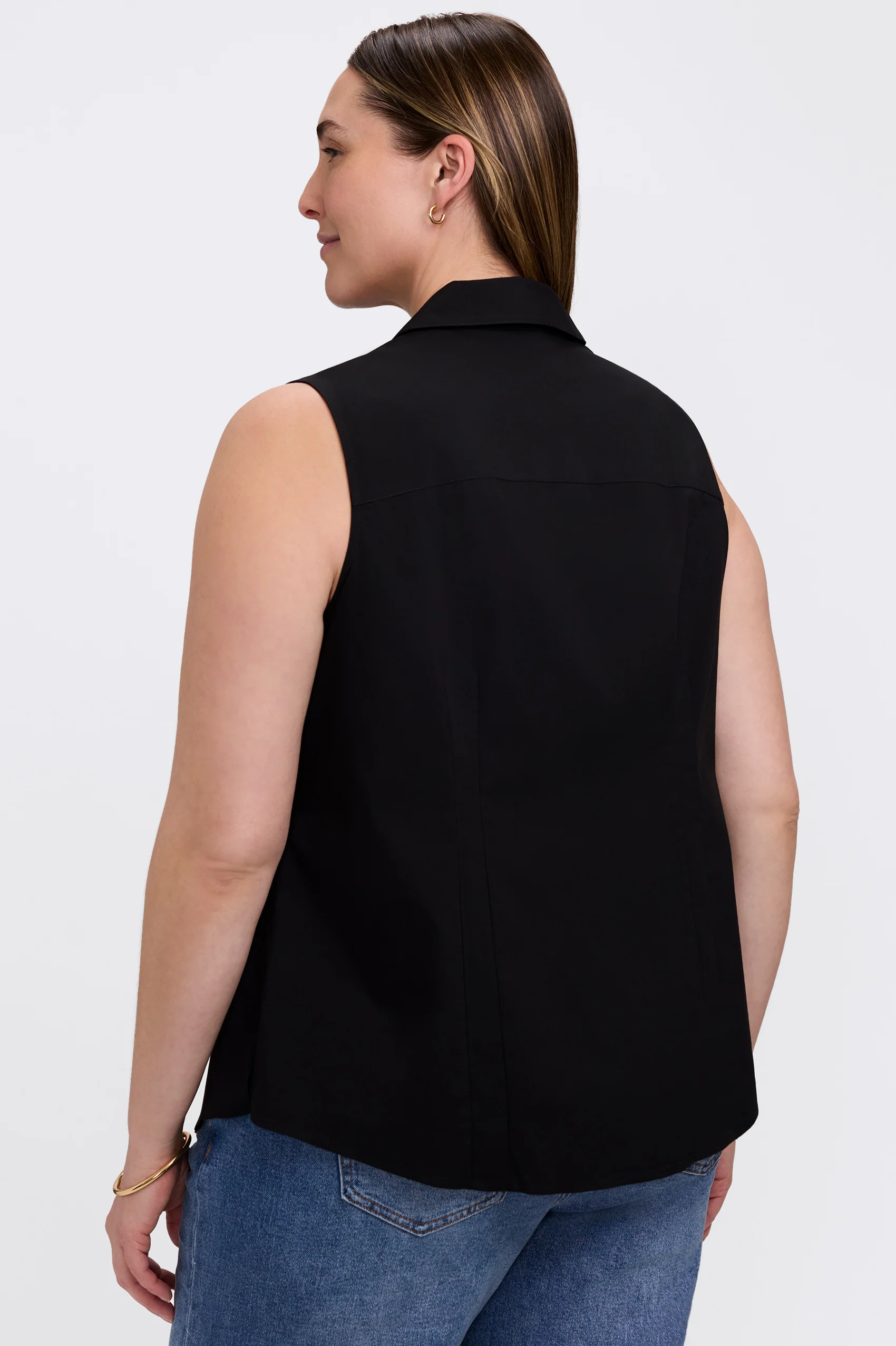 Taylor Plus No Iron Stretch Sleeveless Shirt - Image 4