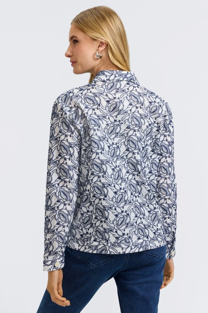 Thelma Allover Eyelet Long Sleeve Jean Jacket - Image 4