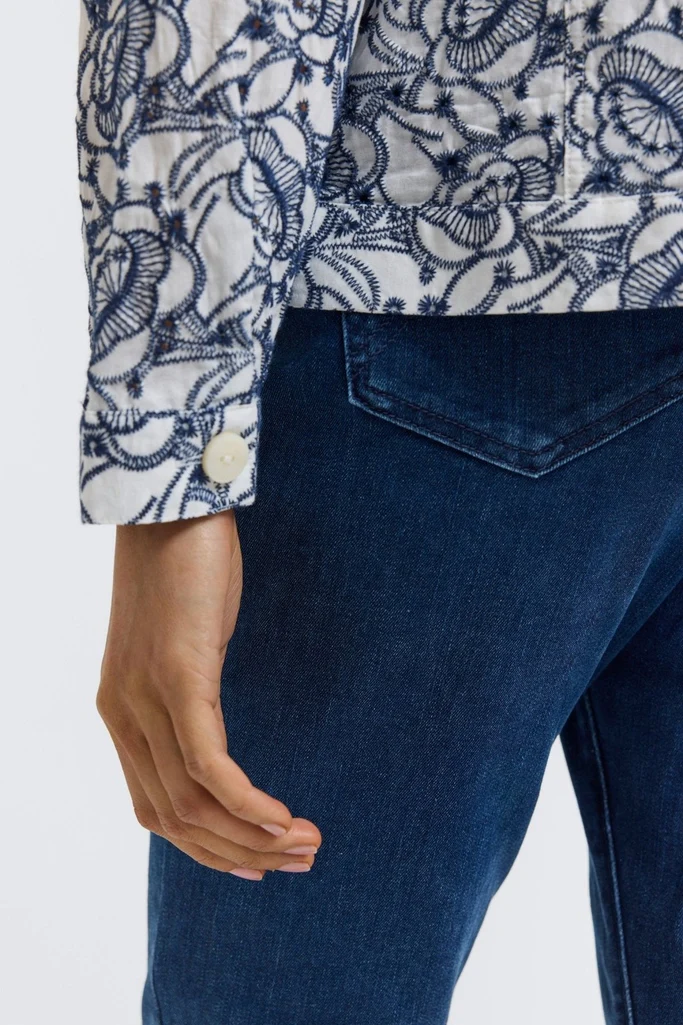 Thelma Allover Eyelet Long Sleeve Jean Jacket - Image 5