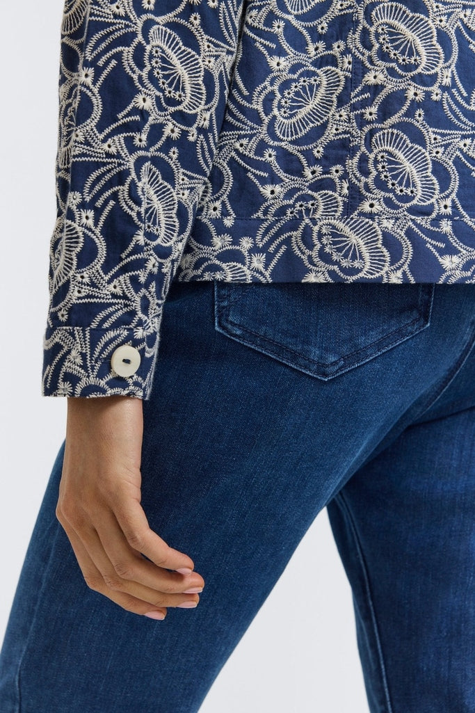 Thelma Allover Eyelet Long Sleeve Jean Jacket - Image 8