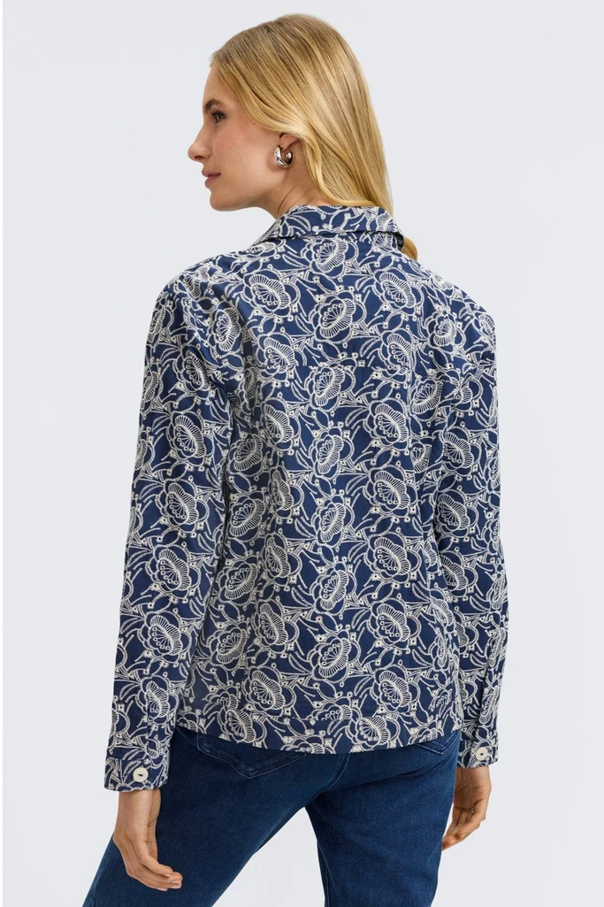 Thelma Allover Eyelet Long Sleeve Jean Jacket - Image 9