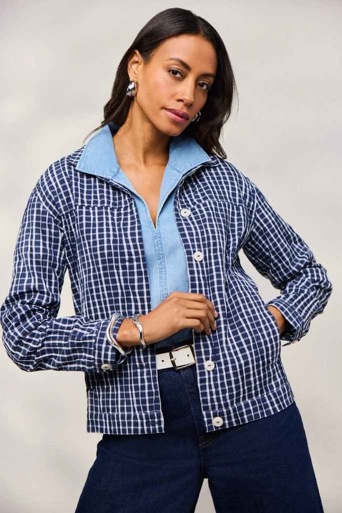 Thelma Crinkle Long Sleeve Jean Jacket - Image 17