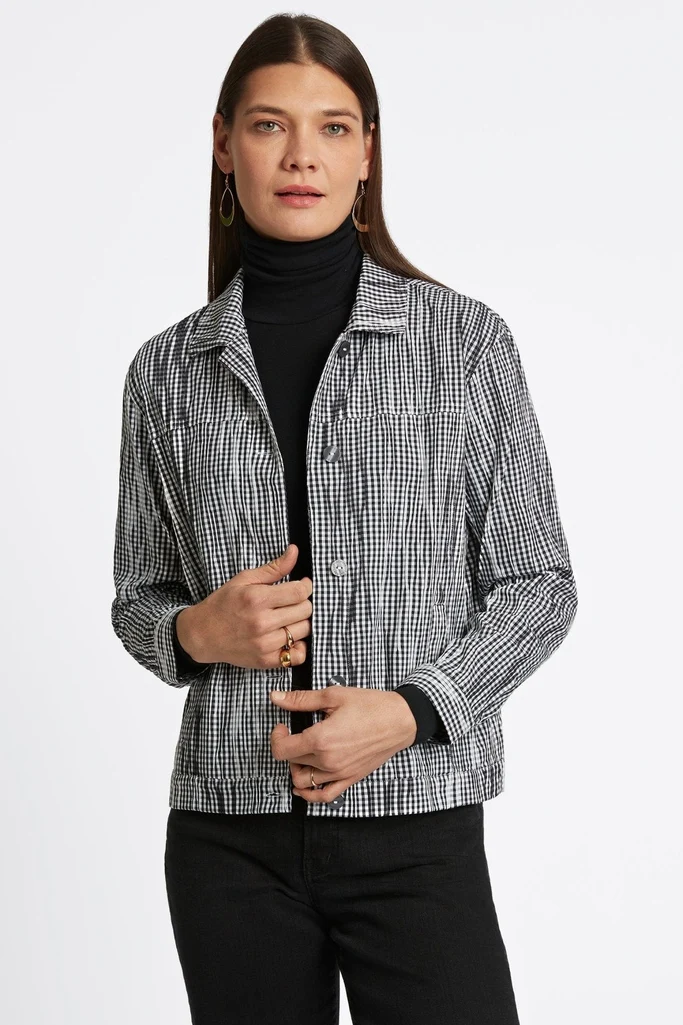 Thelma Crinkle Long Sleeve Jean Jacket - Image 3