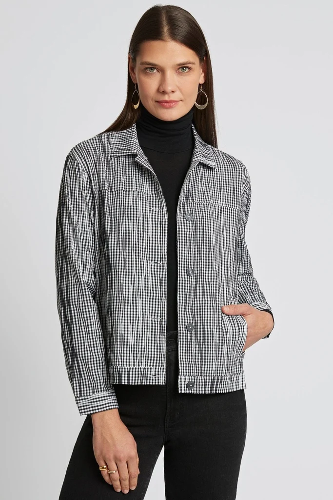Thelma Crinkle Long Sleeve Jean Jacket - Image 4
