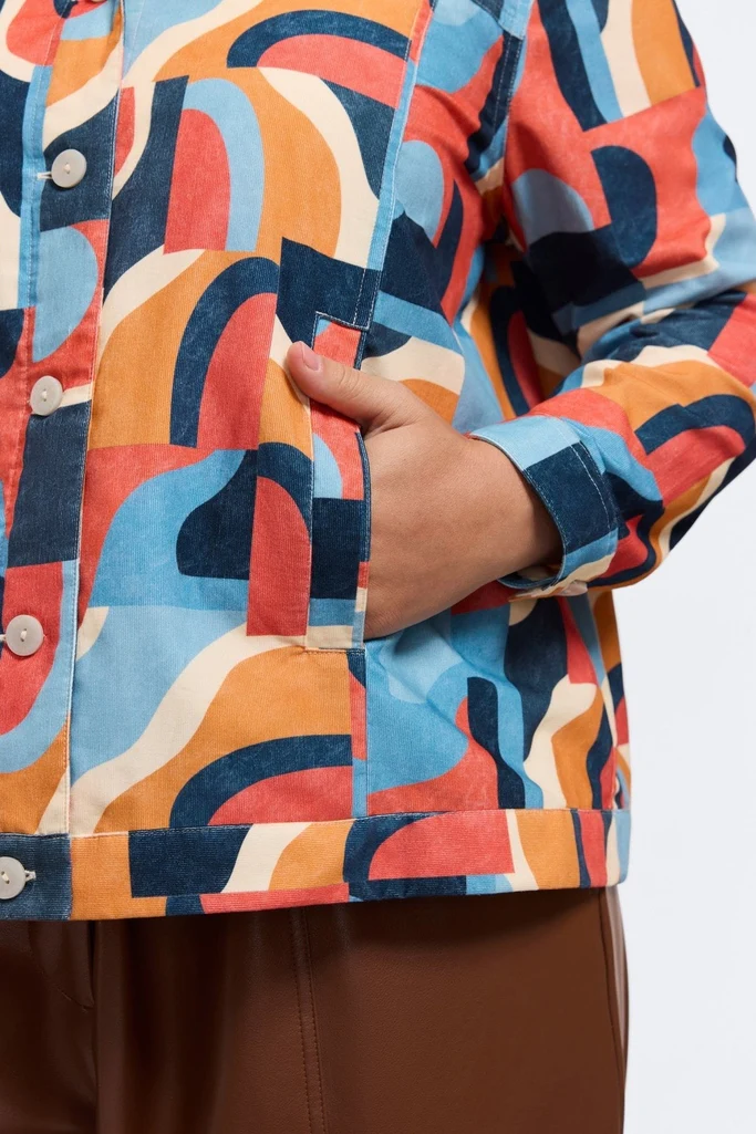 Thelma Plus Corduroy Long Sleeve Jean Jacket - Image 4