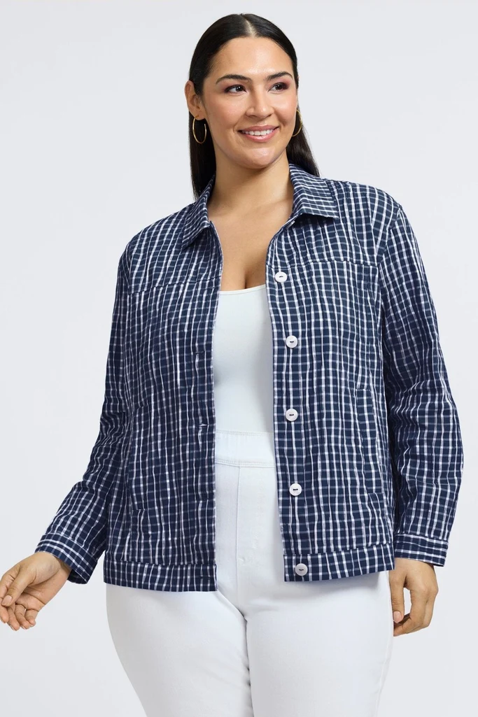 Thelma Plus Crinkle Long Sleeve Jean Jacket - Image 10