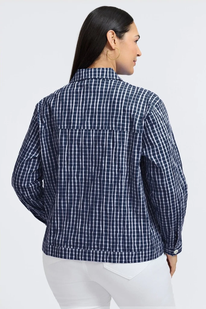 Thelma Plus Crinkle Long Sleeve Jean Jacket - Image 11