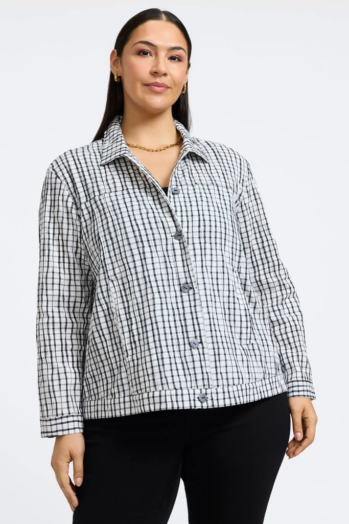 Thelma Plus Crinkle Long Sleeve Jean Jacket - Image 4