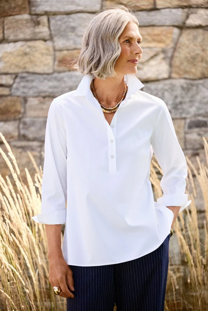 Therese No Iron Stretch 3/4 Sleeve Popover Shirt - Image 17