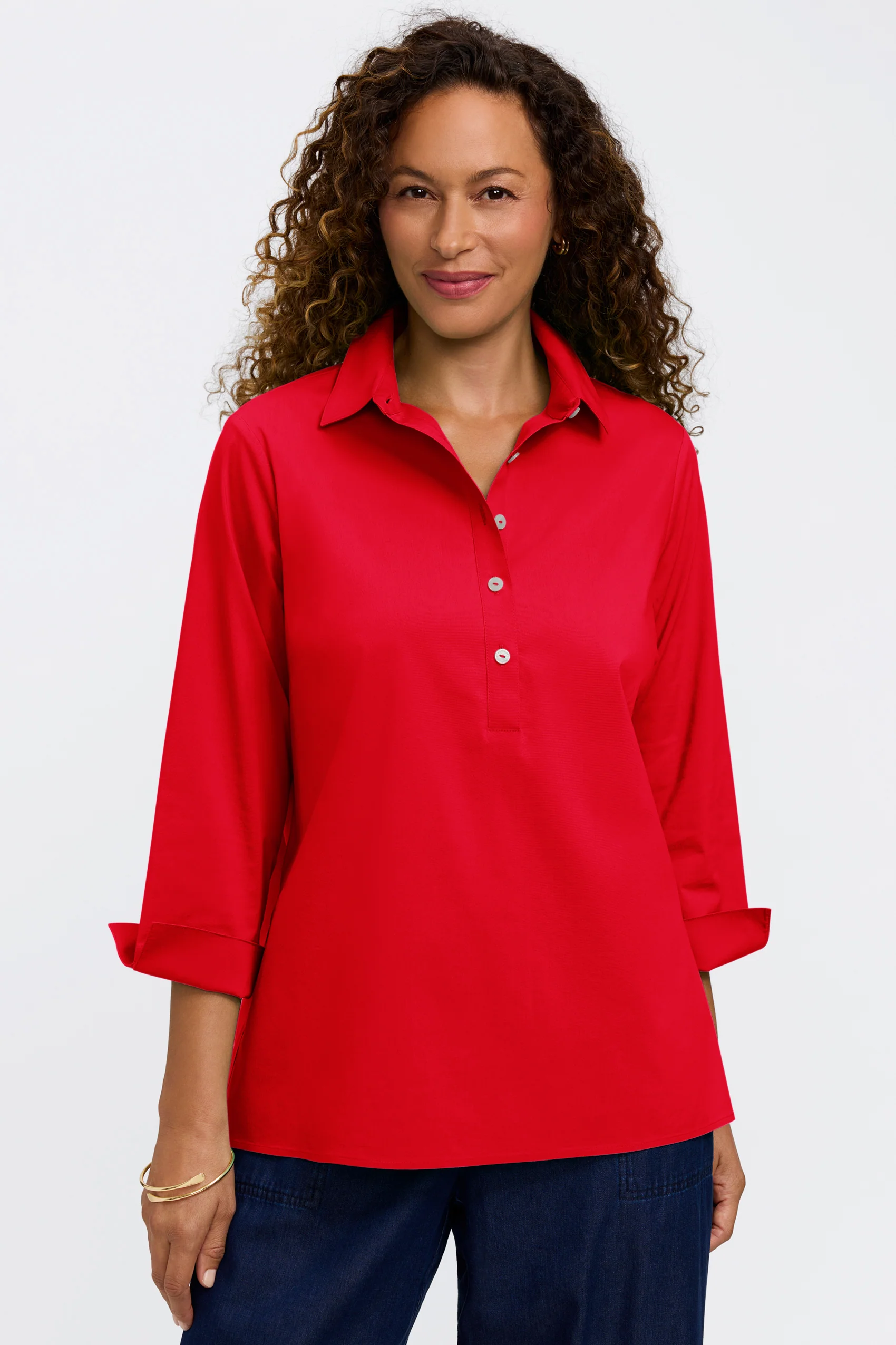 Therese No Iron Stretch 3/4 Sleeve Popover Shirt - Image 28