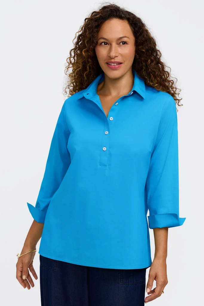 Therese No Iron Stretch 3/4 Sleeve Popover Shirt - Image 5