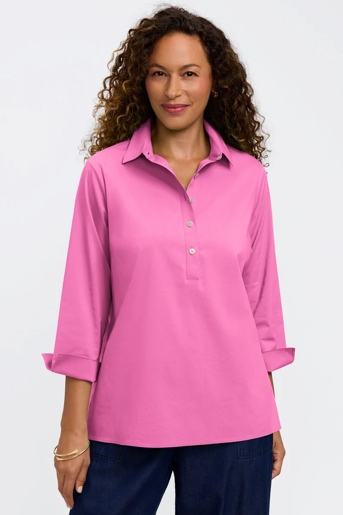Therese No Iron Stretch 3/4 Sleeve Popover Shirt - Image 9