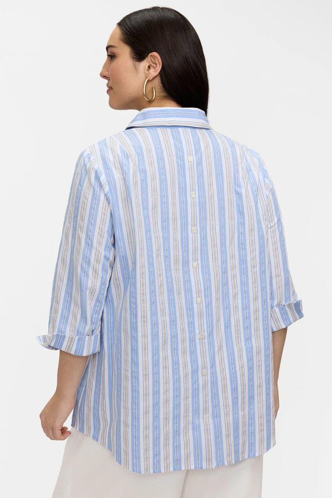 Therese Plus Multi Seersucker 3/4 Sleeve Popover Shirt - Image 4