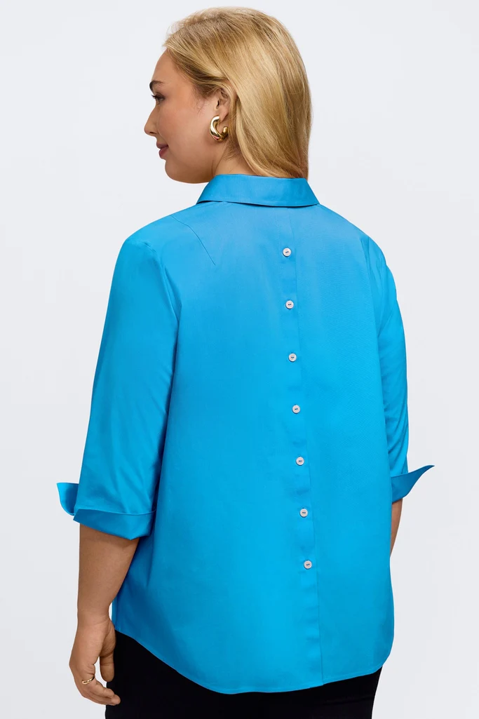 Therese Plus No Iron Stretch 3/4 Sleeve Popover Shirt - Image 11