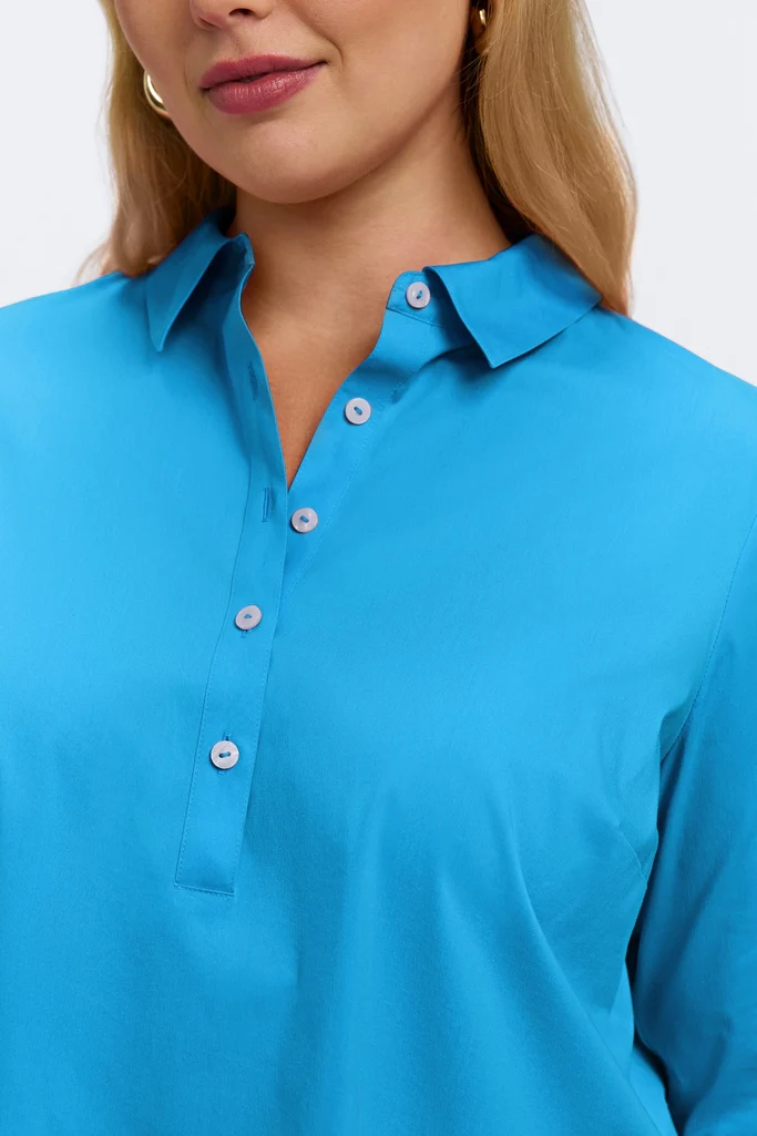 Therese Plus No Iron Stretch 3/4 Sleeve Popover Shirt - Image 12