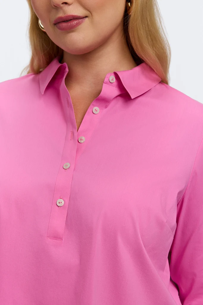 Therese Plus No Iron Stretch 3/4 Sleeve Popover Shirt - Image 16