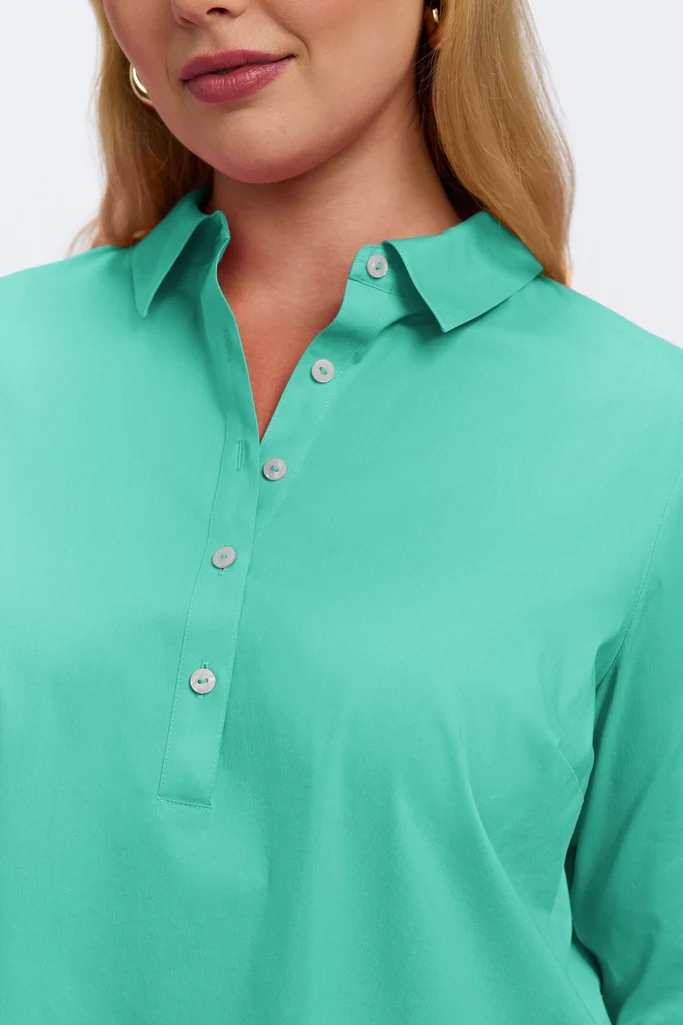 Therese Plus No Iron Stretch 3/4 Sleeve Popover Shirt - Image 19