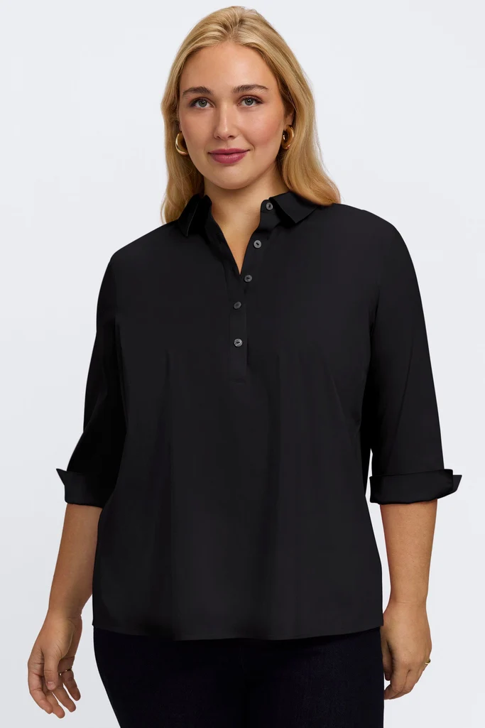 Therese Plus No Iron Stretch 3/4 Sleeve Popover Shirt - Image 22
