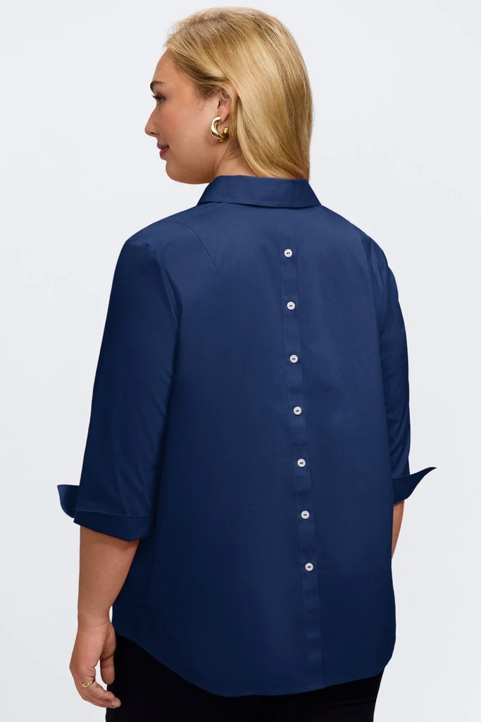 Therese Plus No Iron Stretch 3/4 Sleeve Popover Shirt - Image 27