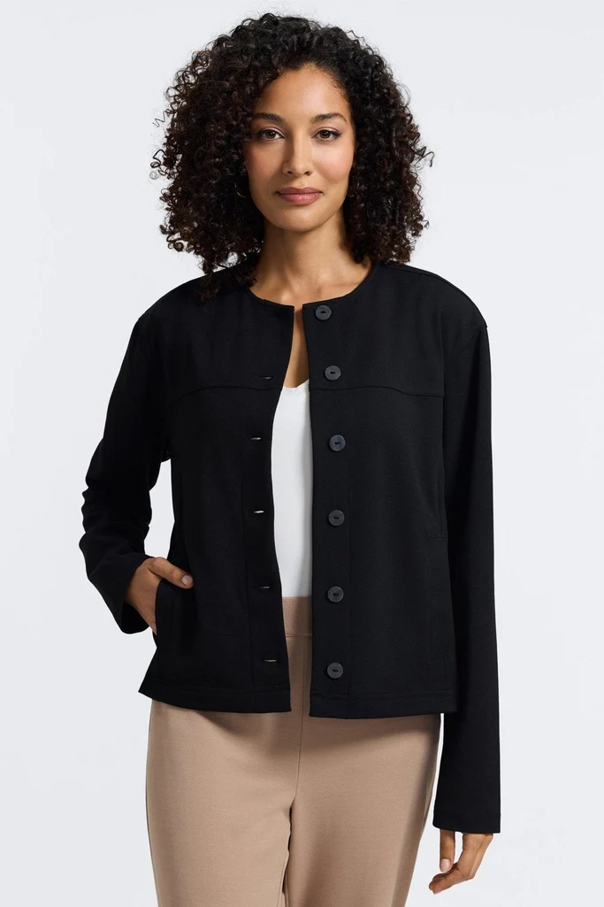 Valerie Knit Crepe Long Sleeve Jacket - Image 10