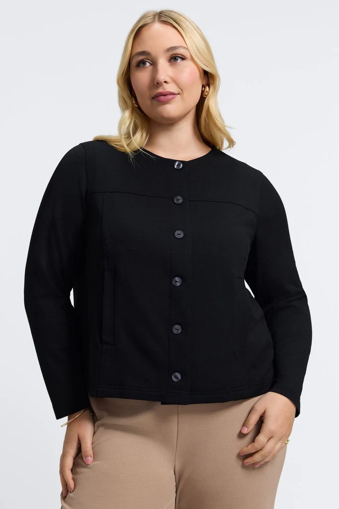 Valerie Plus Knit Crepe Long Sleeve Jacket - Image 4