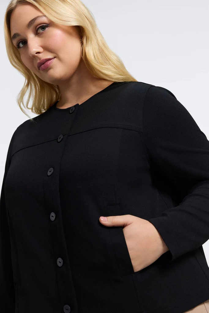 Valerie Plus Knit Crepe Long Sleeve Jacket - Image 5