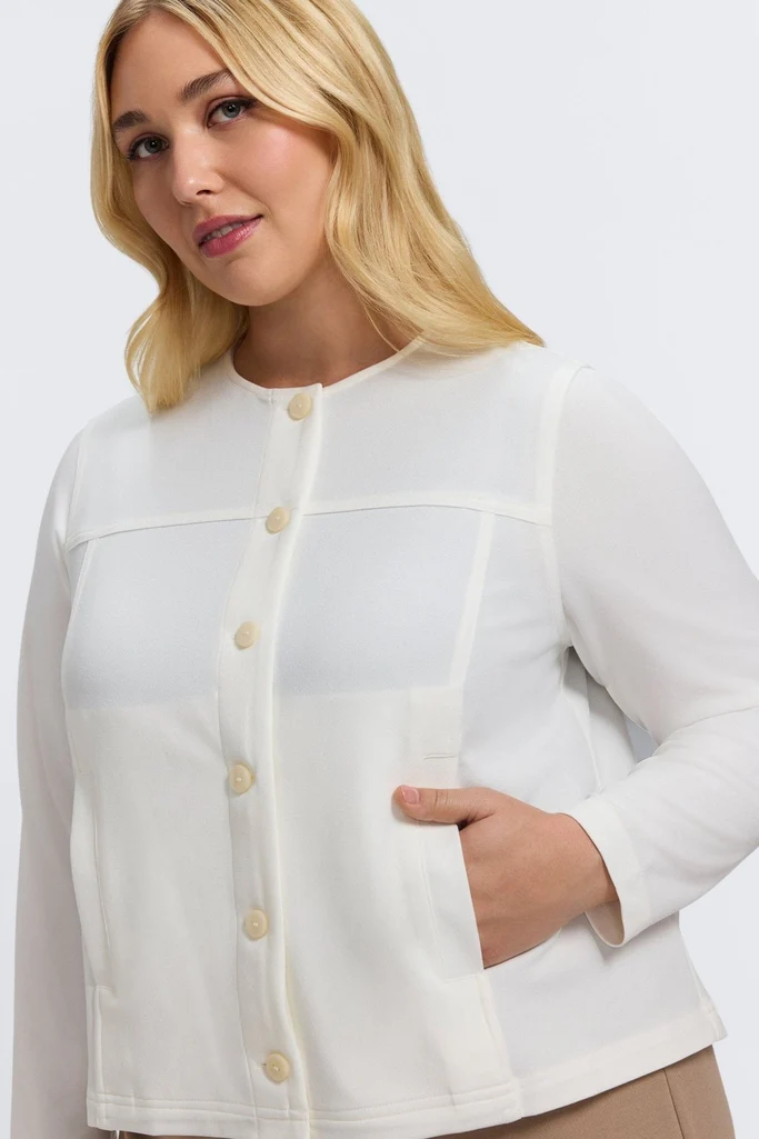 Valerie Plus Knit Crepe Long Sleeve Jacket - Image 6