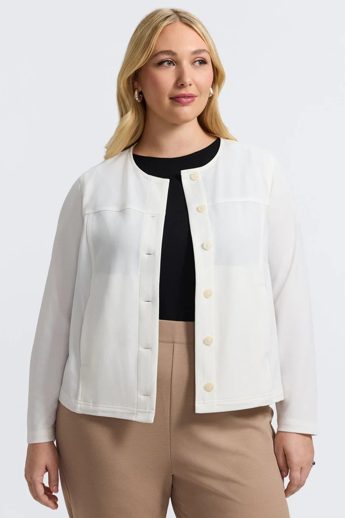 Valerie Plus Knit Crepe Long Sleeve Jacket - Image 8