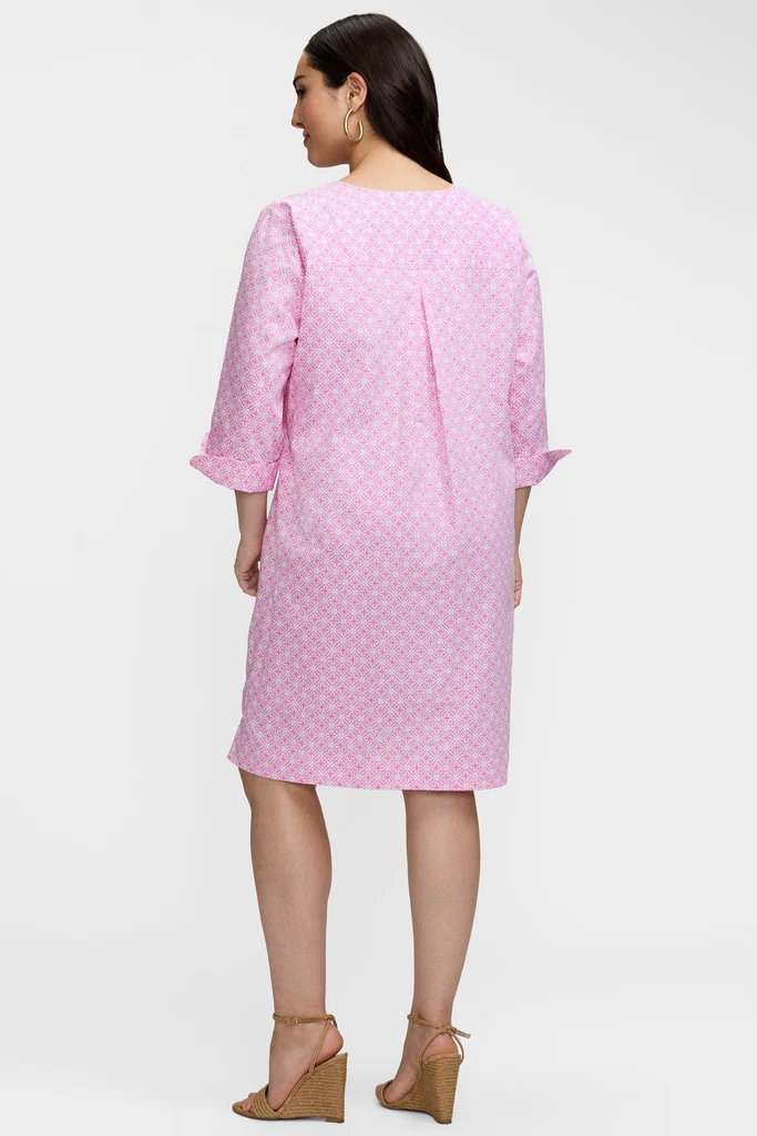 Vena Plus Geo Lattice 3/4 Sleeve Dress - Image 3