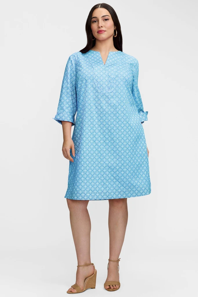 Vena Plus Geo Lattice 3/4 Sleeve Dress - Image 4