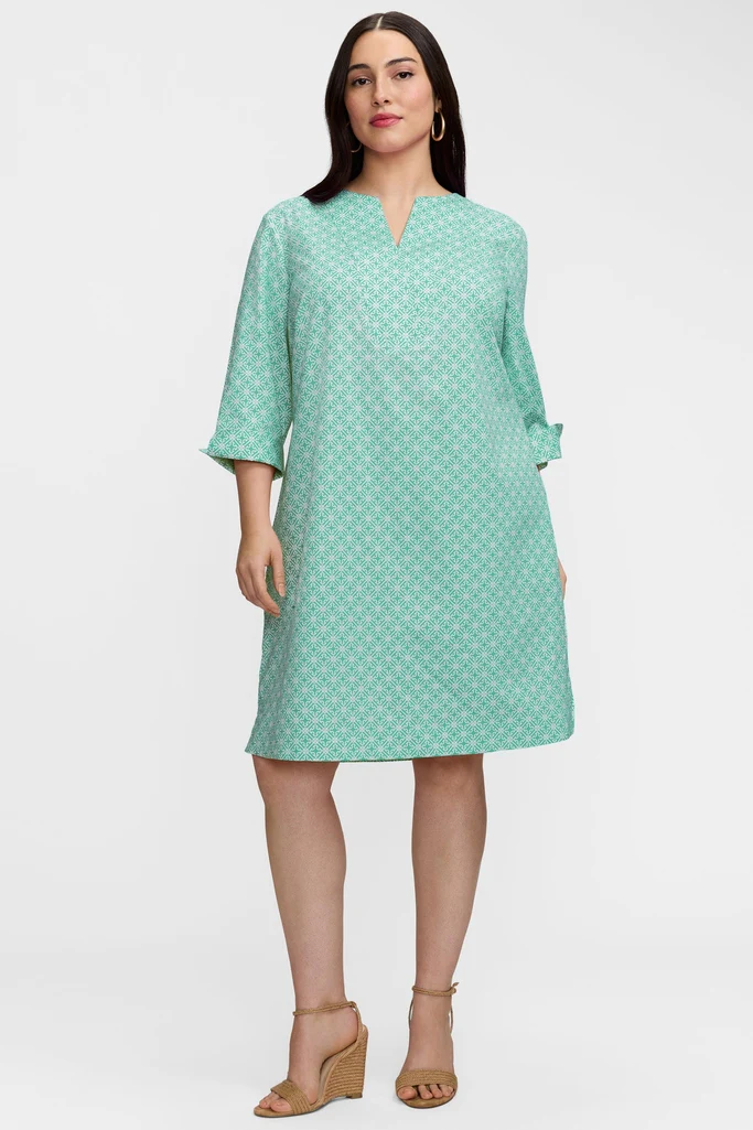 Vena Plus Geo Lattice 3/4 Sleeve Dress - Image 7