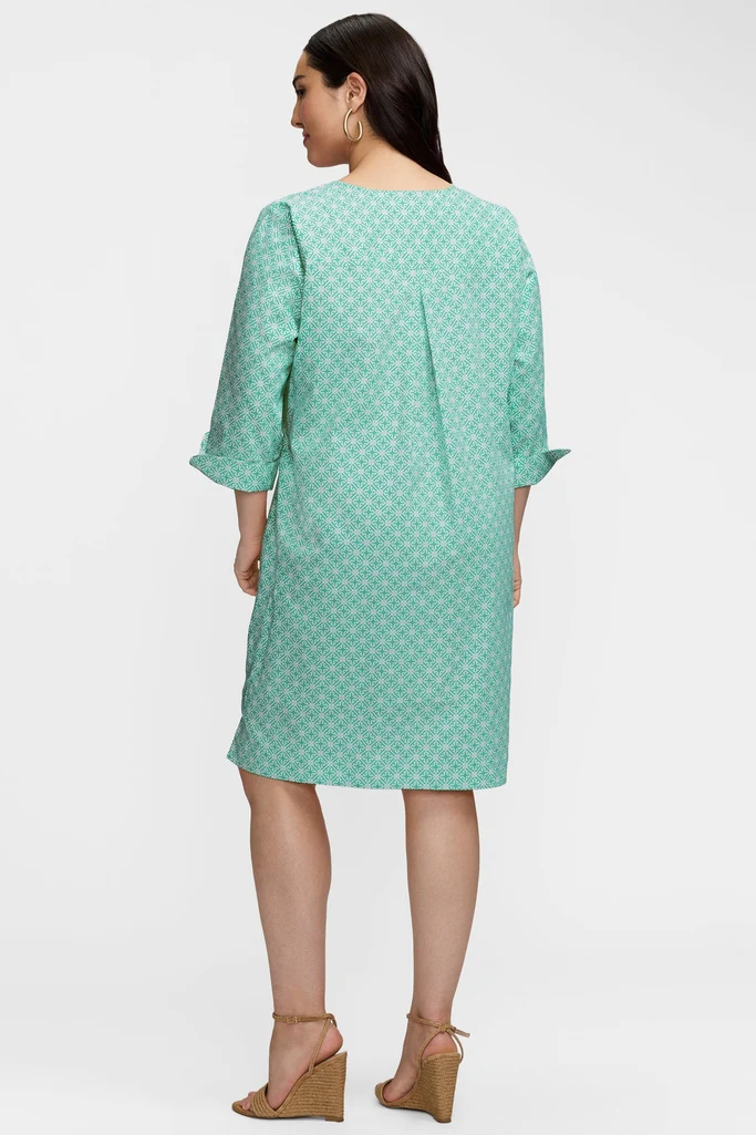 Vena Plus Geo Lattice 3/4 Sleeve Dress - Image 9