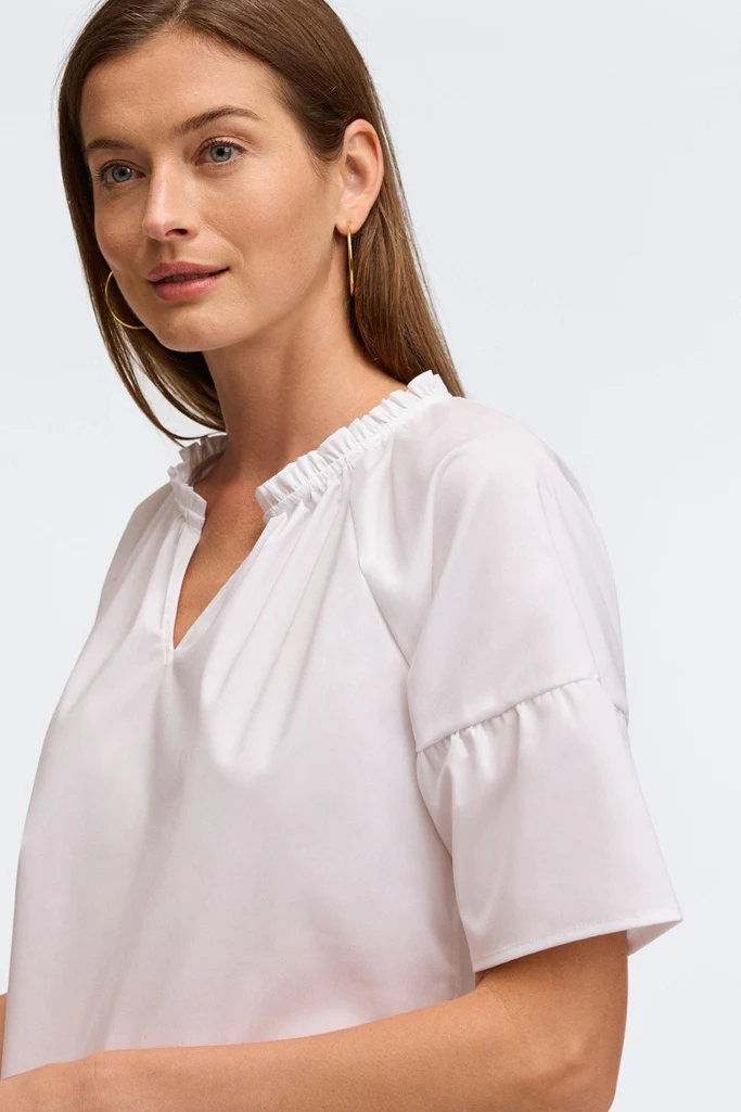 Vicky No Iron Stretch Elbow Sleeve Popover Shirt - Image 4