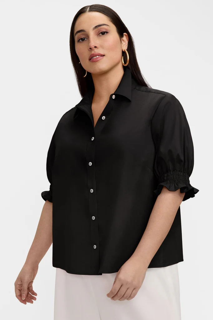 Vivienne Plus Stretch Matte Sateen Elbow Sleeve Shirt - Image 16