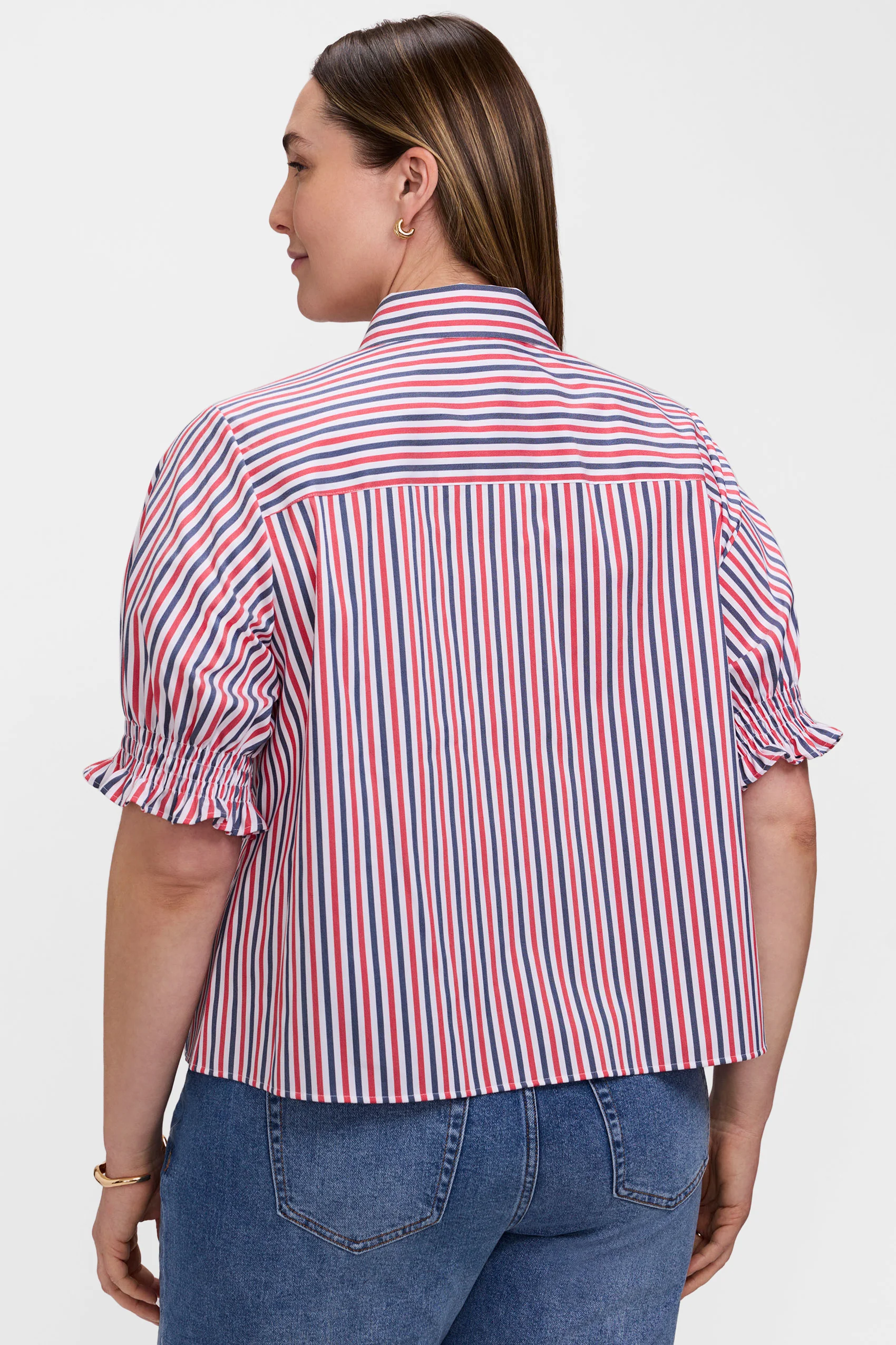 Vivienne Plus Tricolor Classic Elbow Sleeve Shirt - Image 2