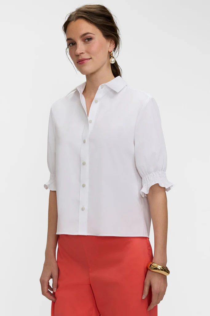 Vivienne Stretch Matte Sateen Elbow Sleeve Shirt