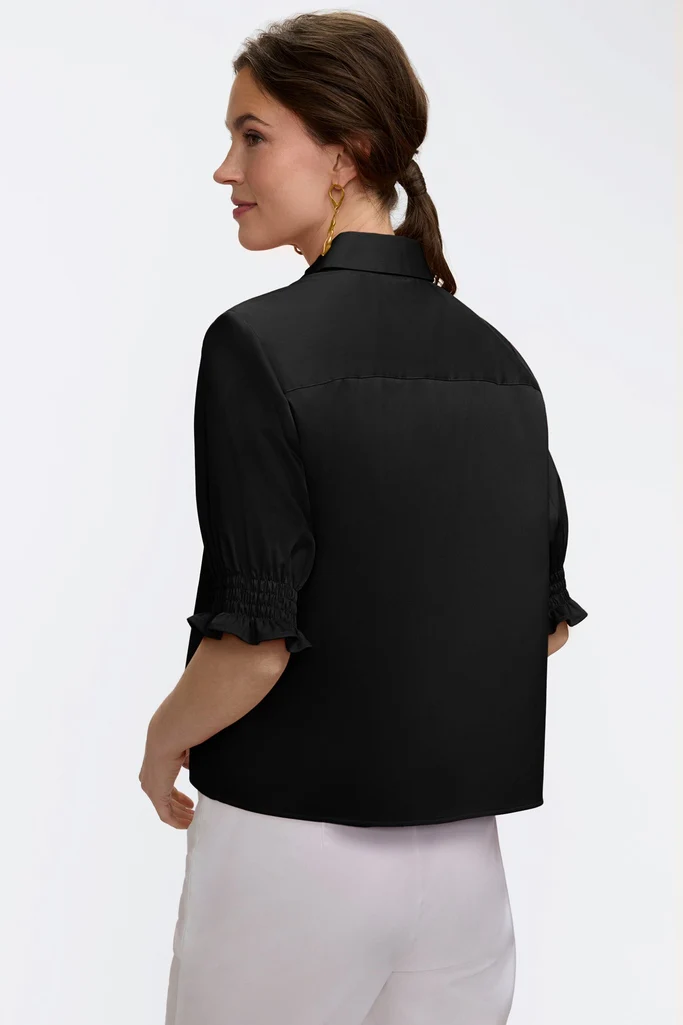Vivienne Stretch Matte Sateen Elbow Sleeve Shirt - Image 10