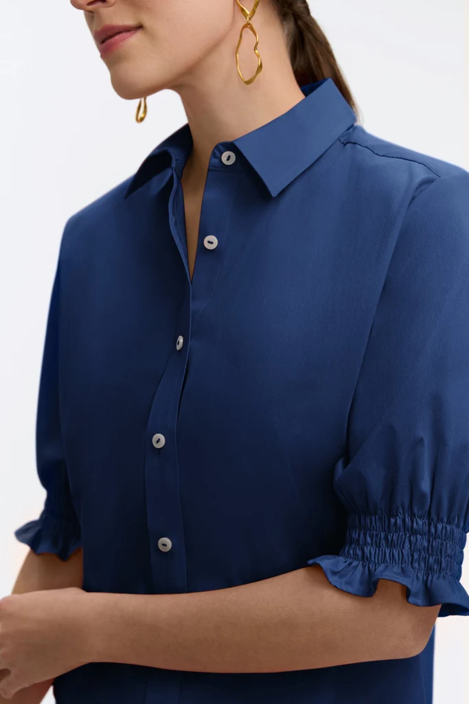 Vivienne Stretch Matte Sateen Elbow Sleeve Shirt - Image 13