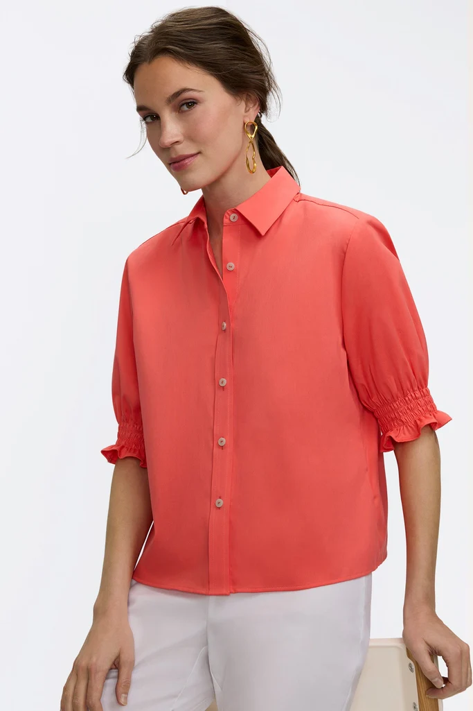 Vivienne Stretch Matte Sateen Elbow Sleeve Shirt - Image 14