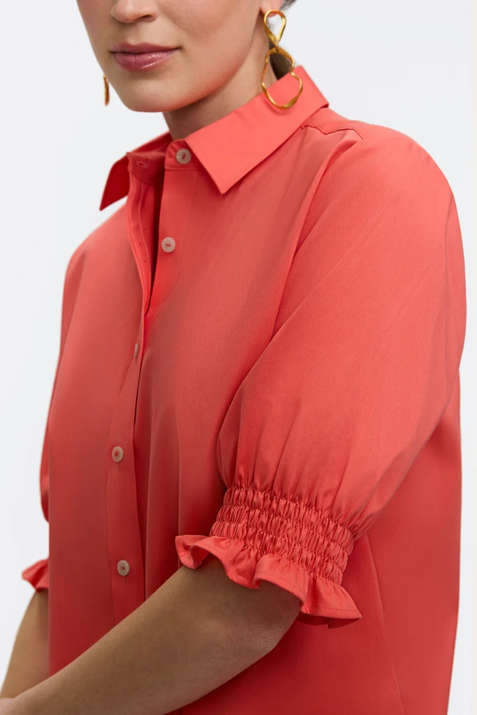 Vivienne Stretch Matte Sateen Elbow Sleeve Shirt - Image 15
