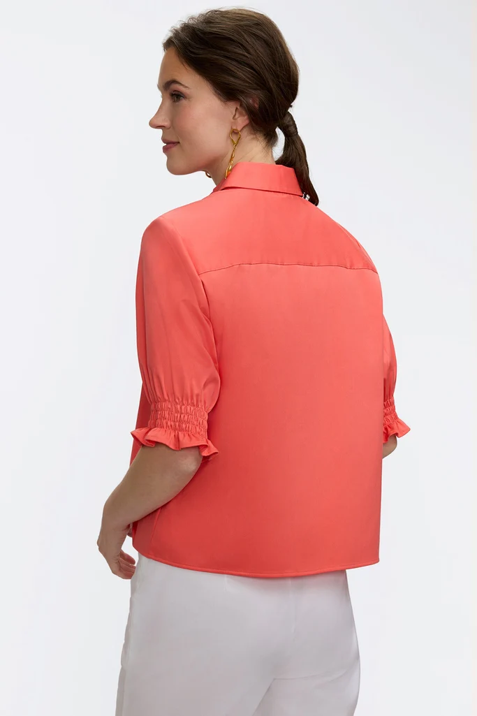 Vivienne Stretch Matte Sateen Elbow Sleeve Shirt - Image 16