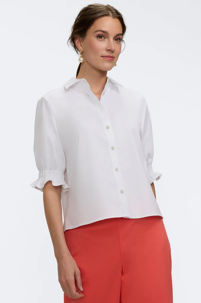 Vivienne Stretch Matte Sateen Elbow Sleeve Shirt - Image 3
