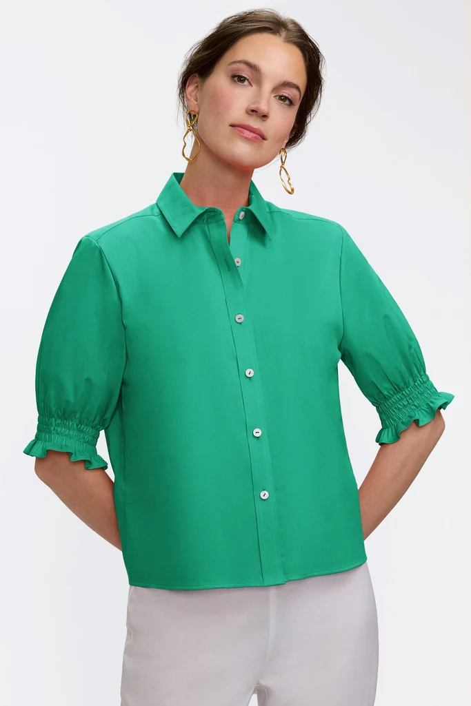 Vivienne Stretch Matte Sateen Elbow Sleeve Shirt - Image 5