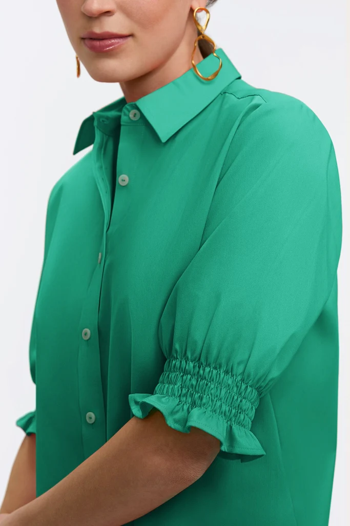 Vivienne Stretch Matte Sateen Elbow Sleeve Shirt - Image 6