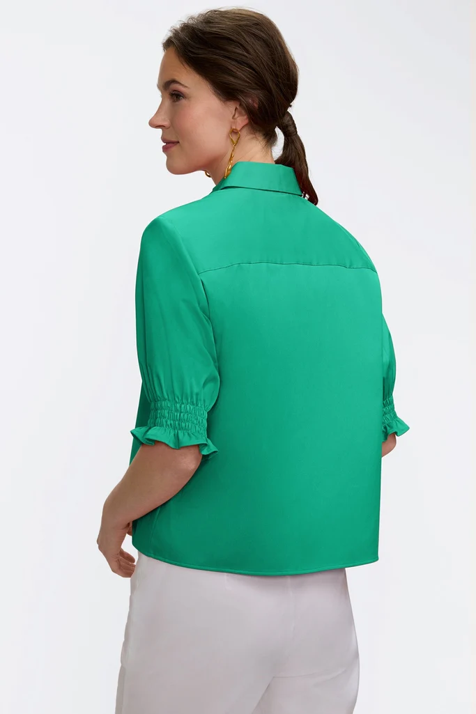 Vivienne Stretch Matte Sateen Elbow Sleeve Shirt - Image 7