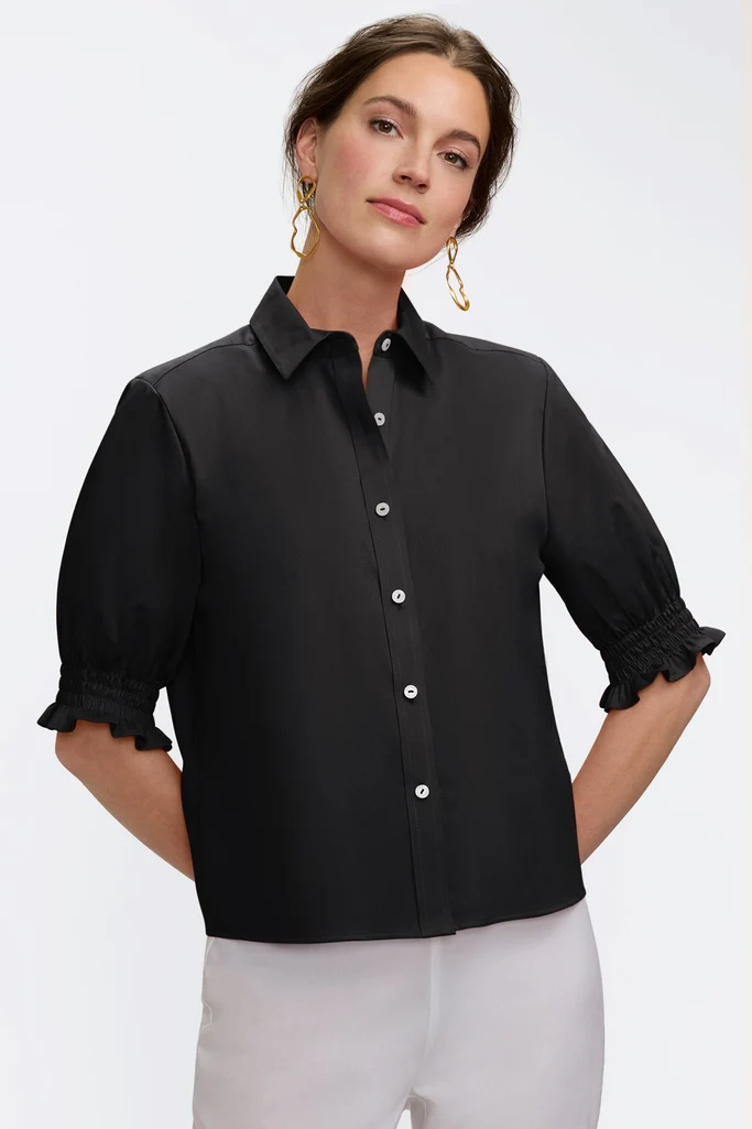 Vivienne Stretch Matte Sateen Elbow Sleeve Shirt - Image 8