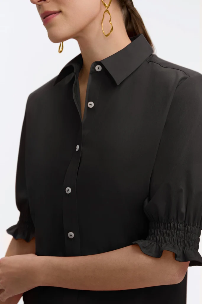 Vivienne Stretch Matte Sateen Elbow Sleeve Shirt - Image 9