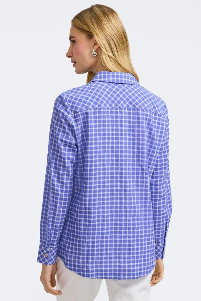 Cassie No Iron Stretch Warm Check Long Sleeve Shirt - Image 4