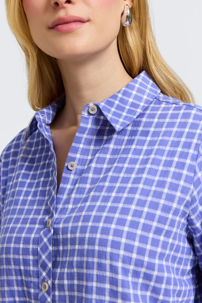 Cassie No Iron Stretch Warm Check Long Sleeve Shirt - Image 5